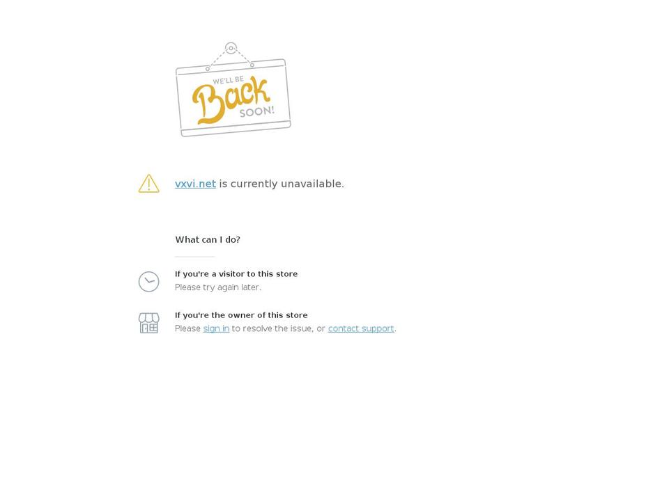 vxvi.net shopify website screenshot