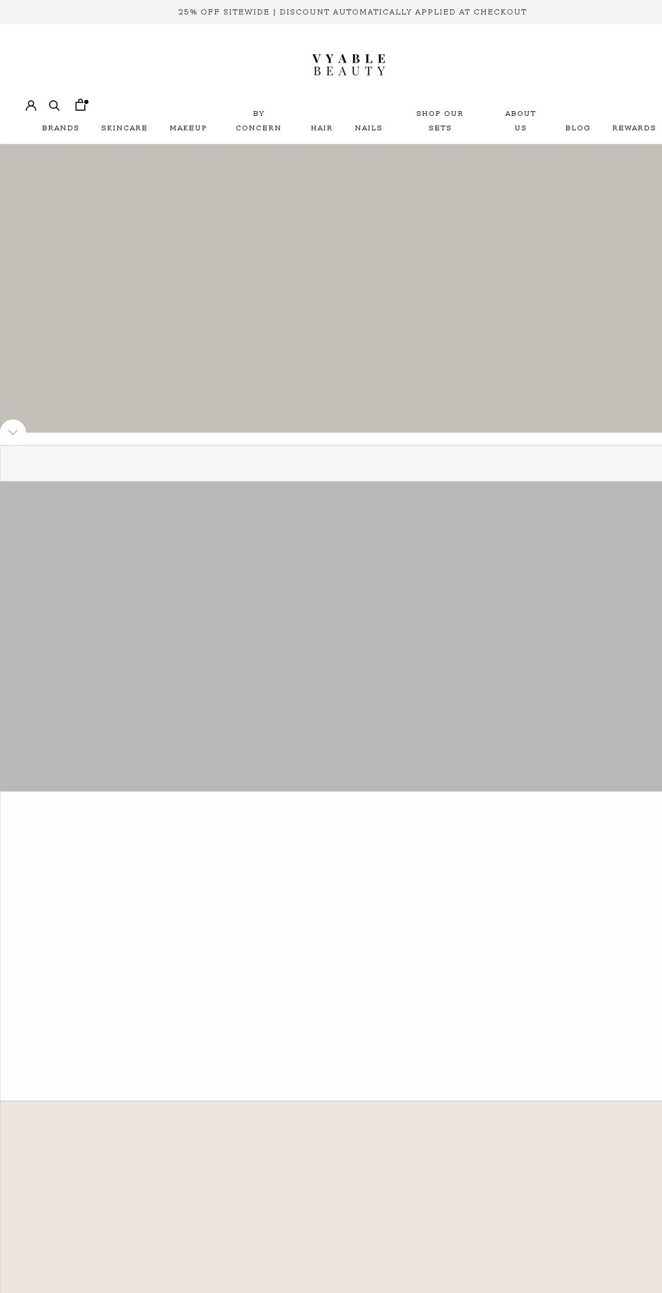 vyablebeauty.com shopify website screenshot