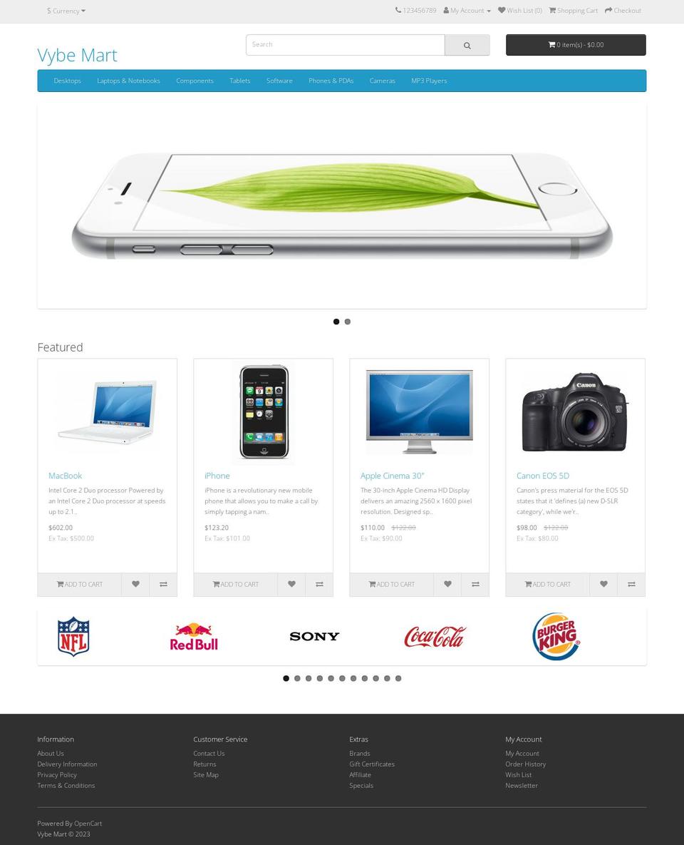 vybemart.com — Shopify storefront screenshot