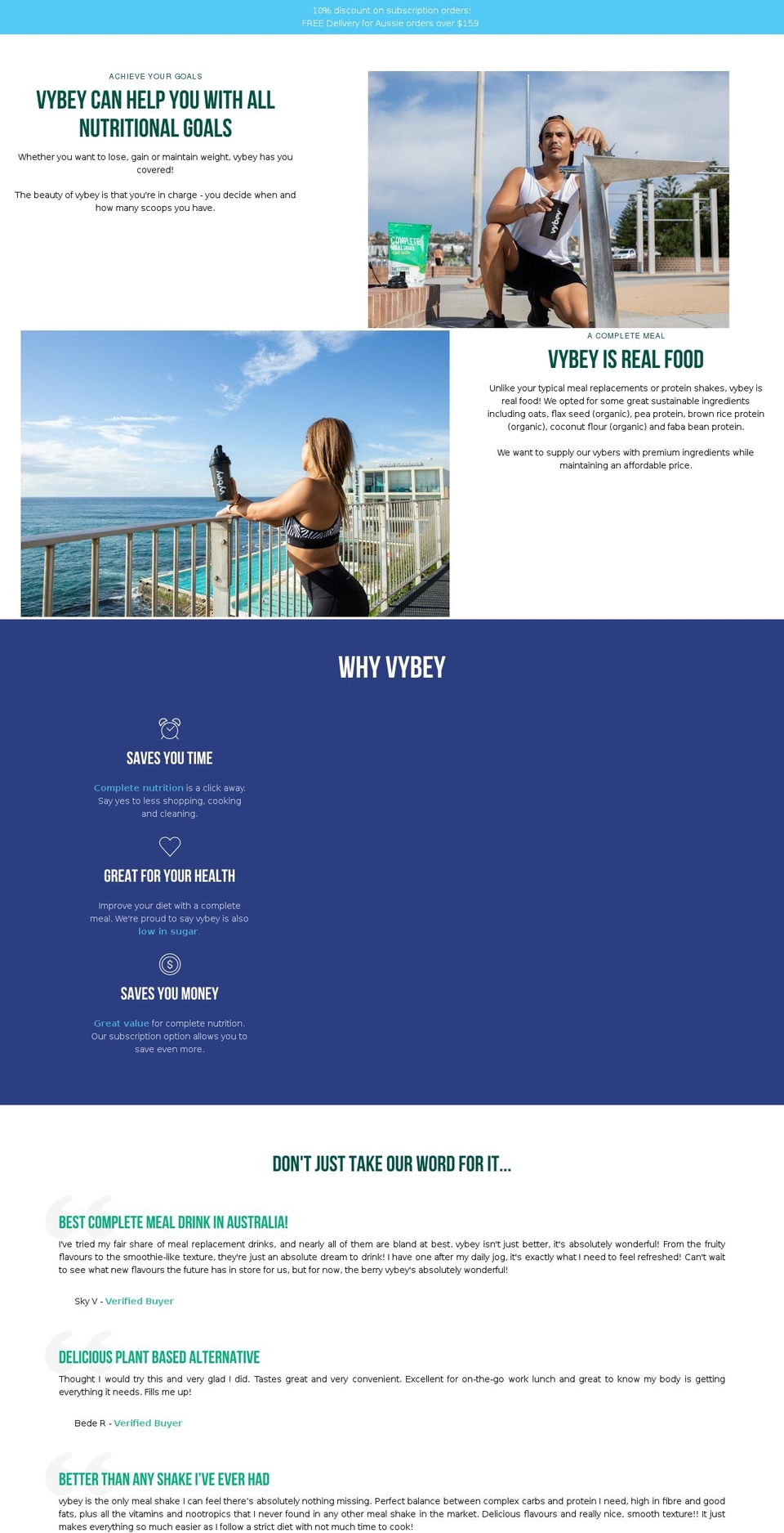 vybey.com.au shopify website screenshot
