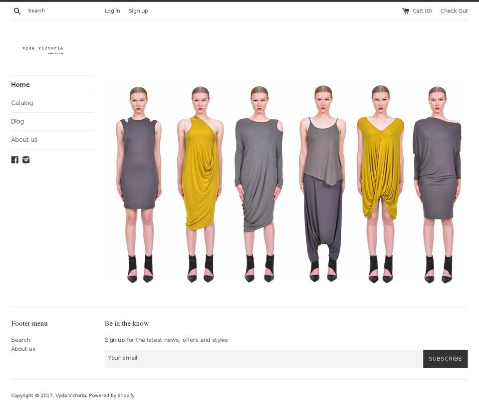 vydavictoria.com shopify website screenshot