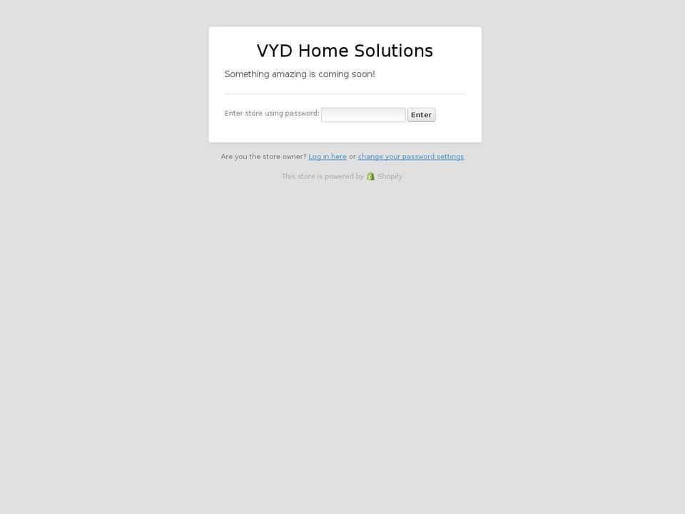 vydhomesolutions.com shopify website screenshot