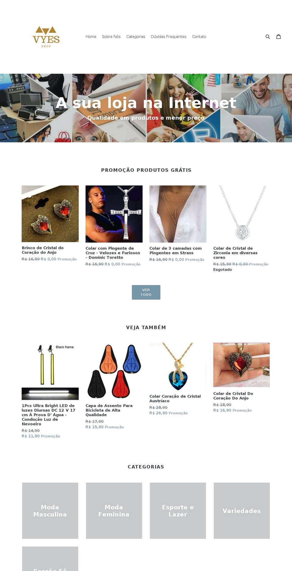 vyesshop.com — Shopify storefront screenshot