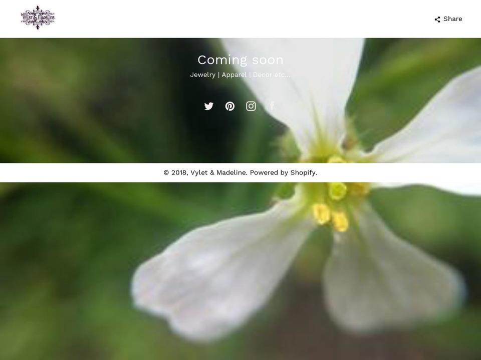 vyletandmadeline.com — Shopify storefront screenshot