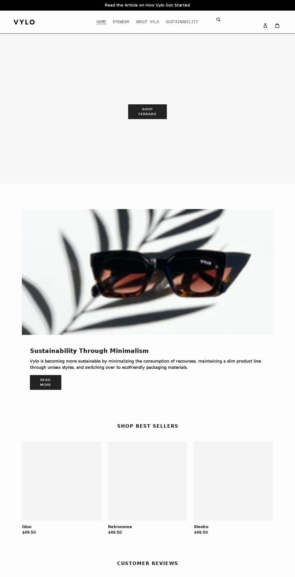 vylo.shop shopify website screenshot