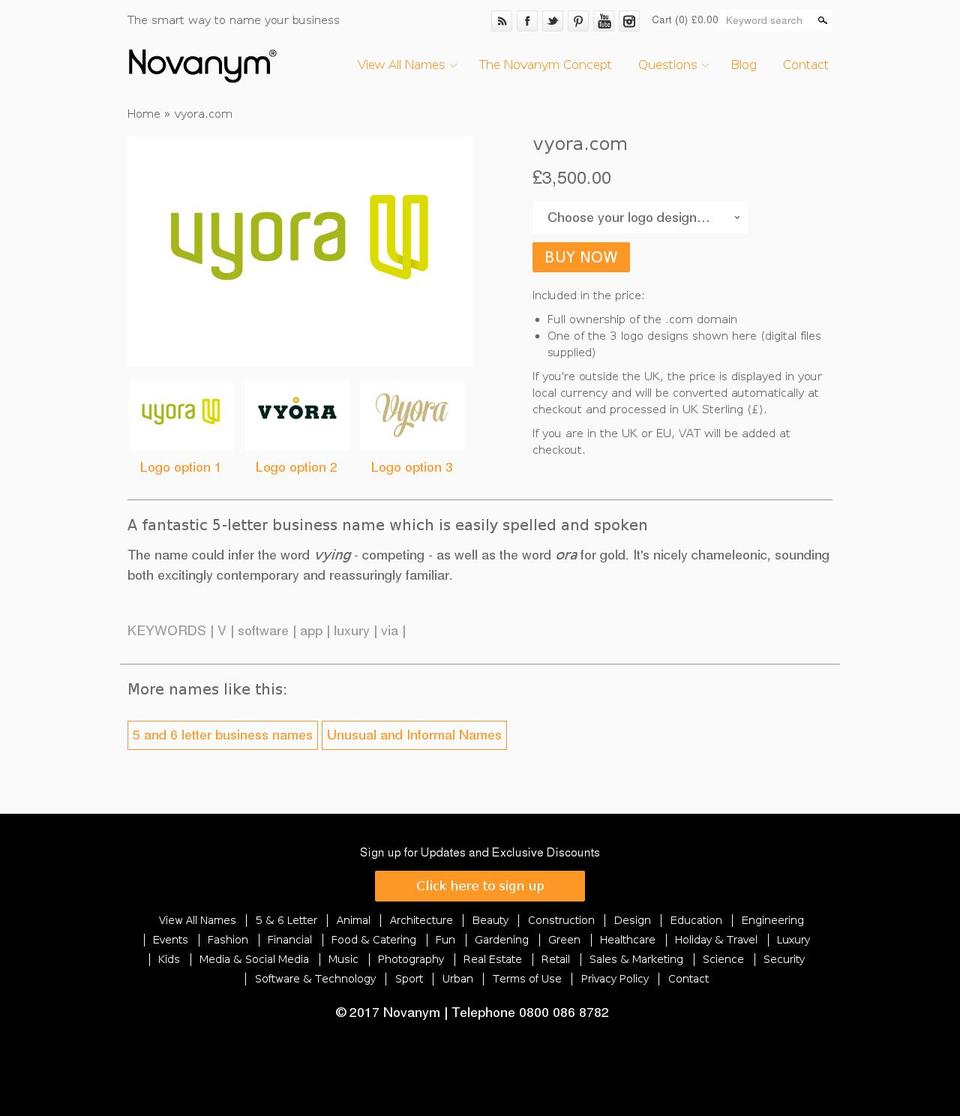vyora.com shopify website screenshot