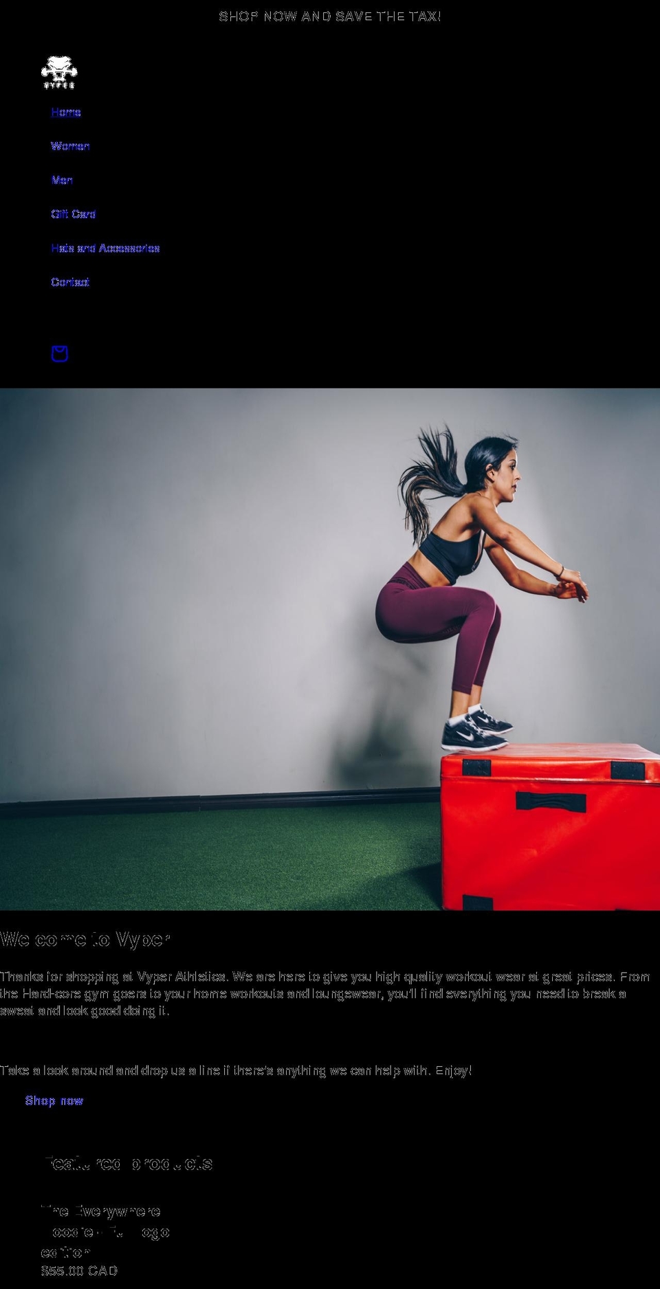 vyperathletics.com shopify website screenshot