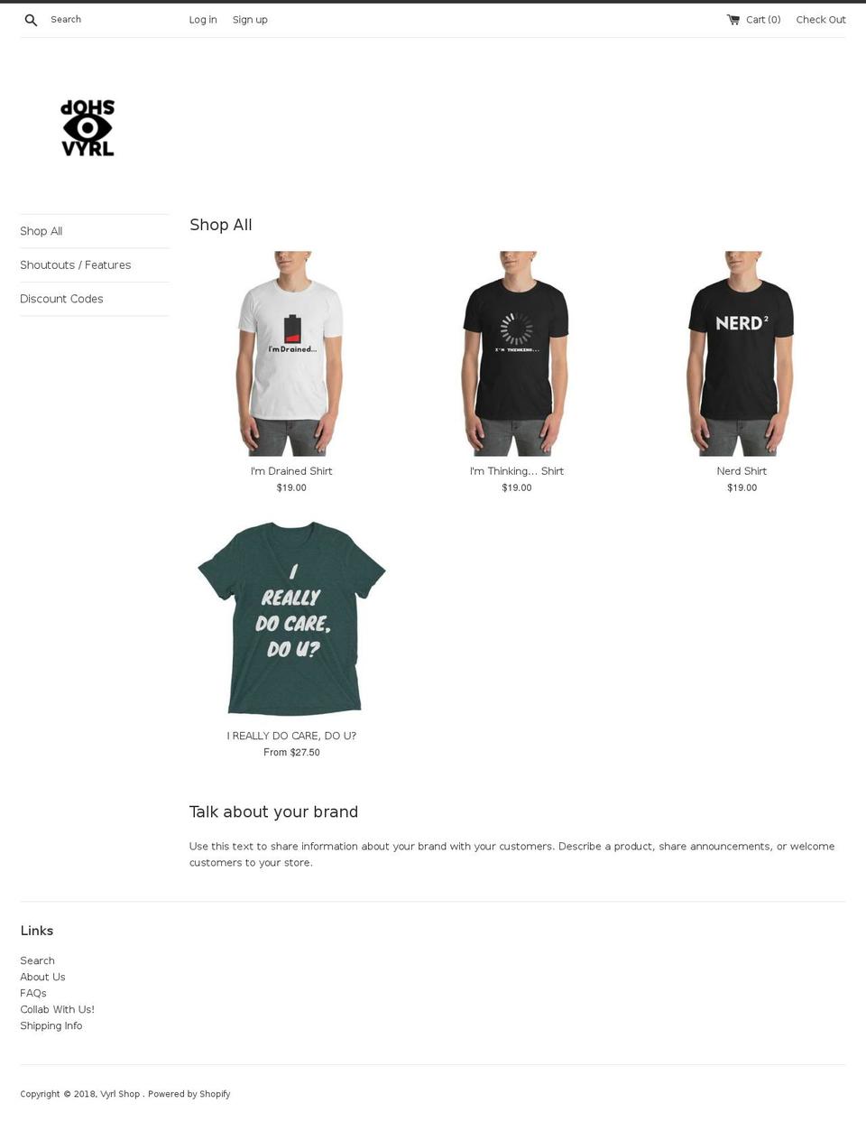 vyrlshop.com — Shopify storefront screenshot