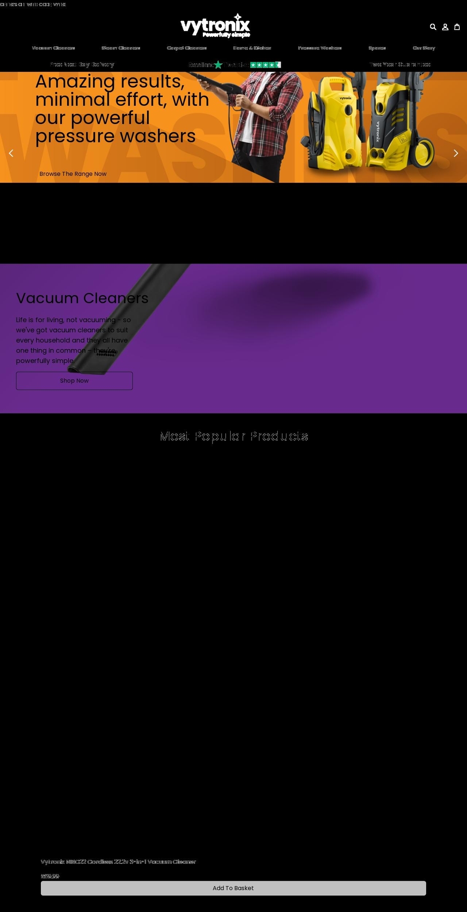 vytronix.com shopify website screenshot