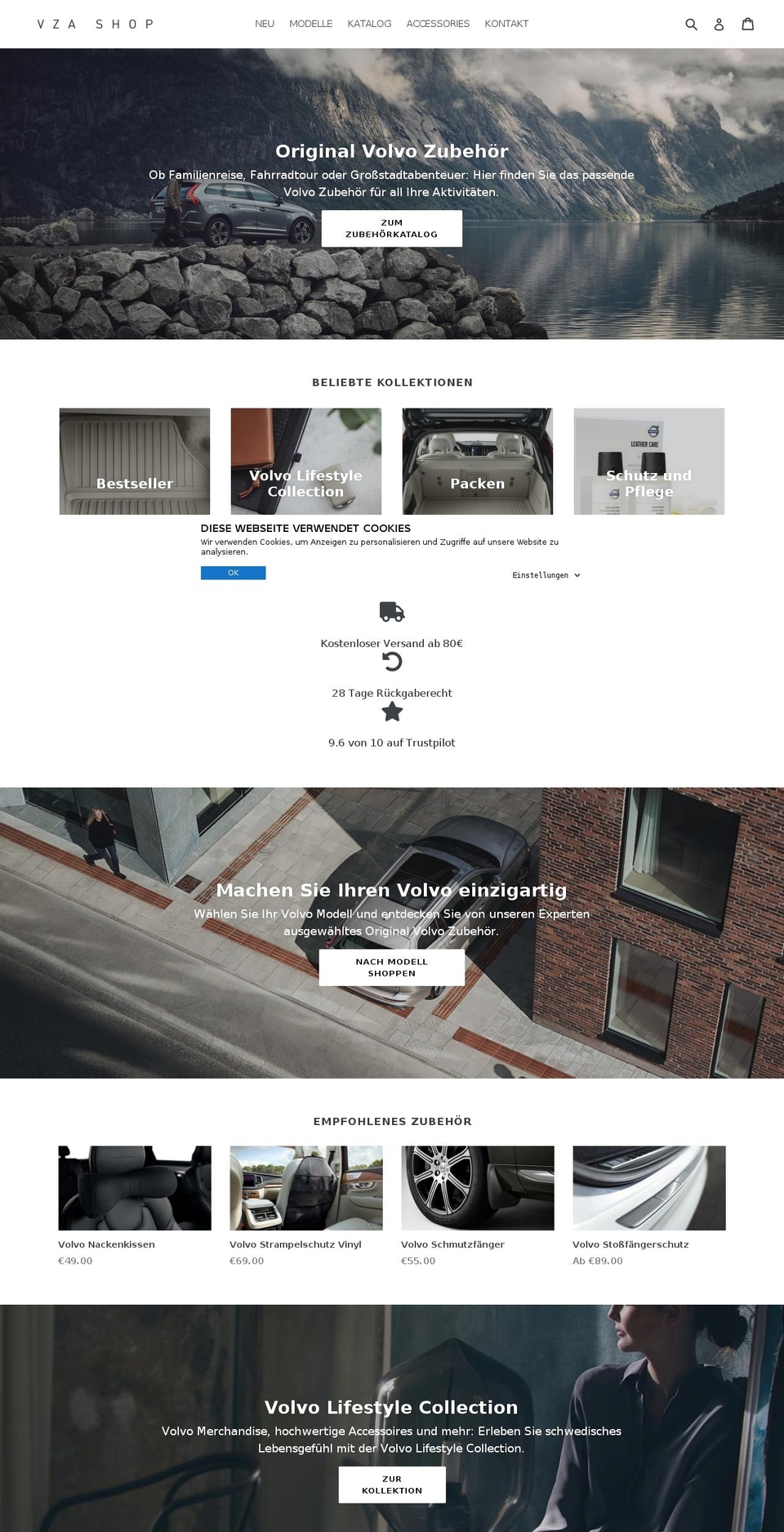 vza-shop.com shopify website screenshot
