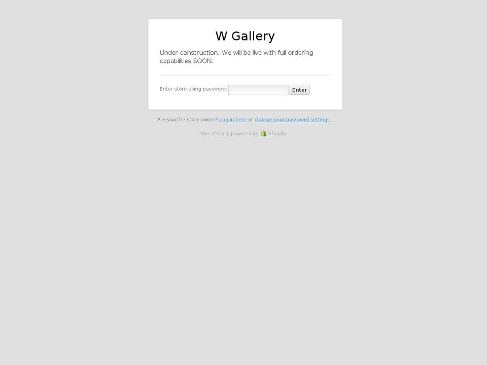 w-gallery.net shopify website screenshot