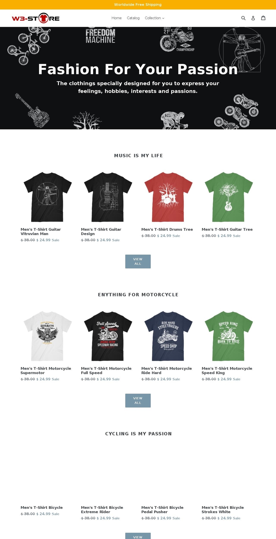 w3-store.com shopify website screenshot