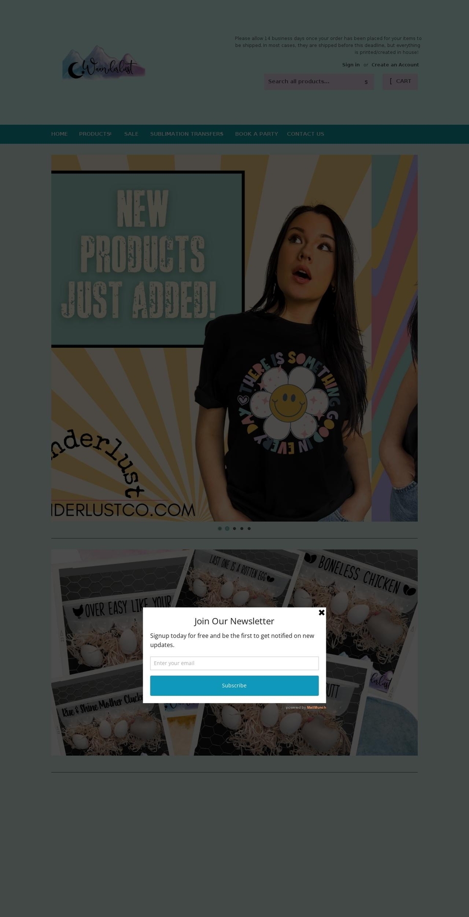 waanderlustco.com shopify website screenshot