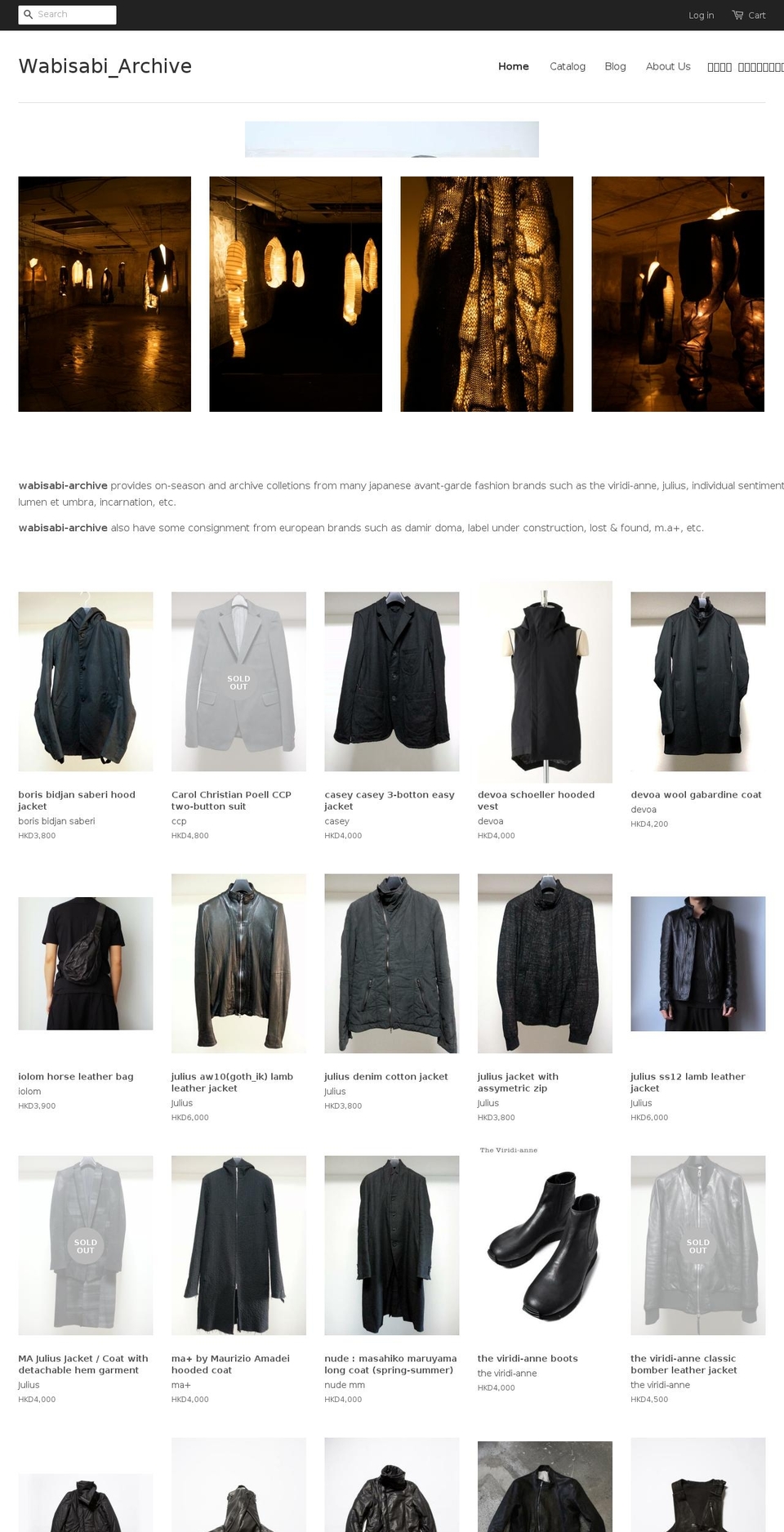 wabisabi-fashion.com shopify website screenshot