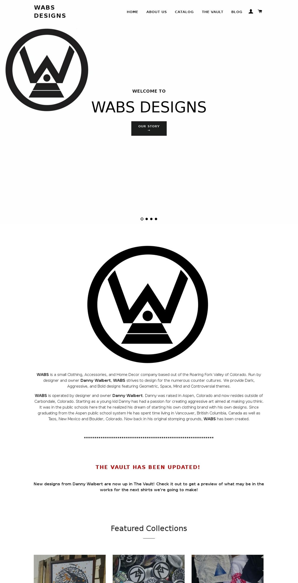 wabsdesigns.com shopify website screenshot