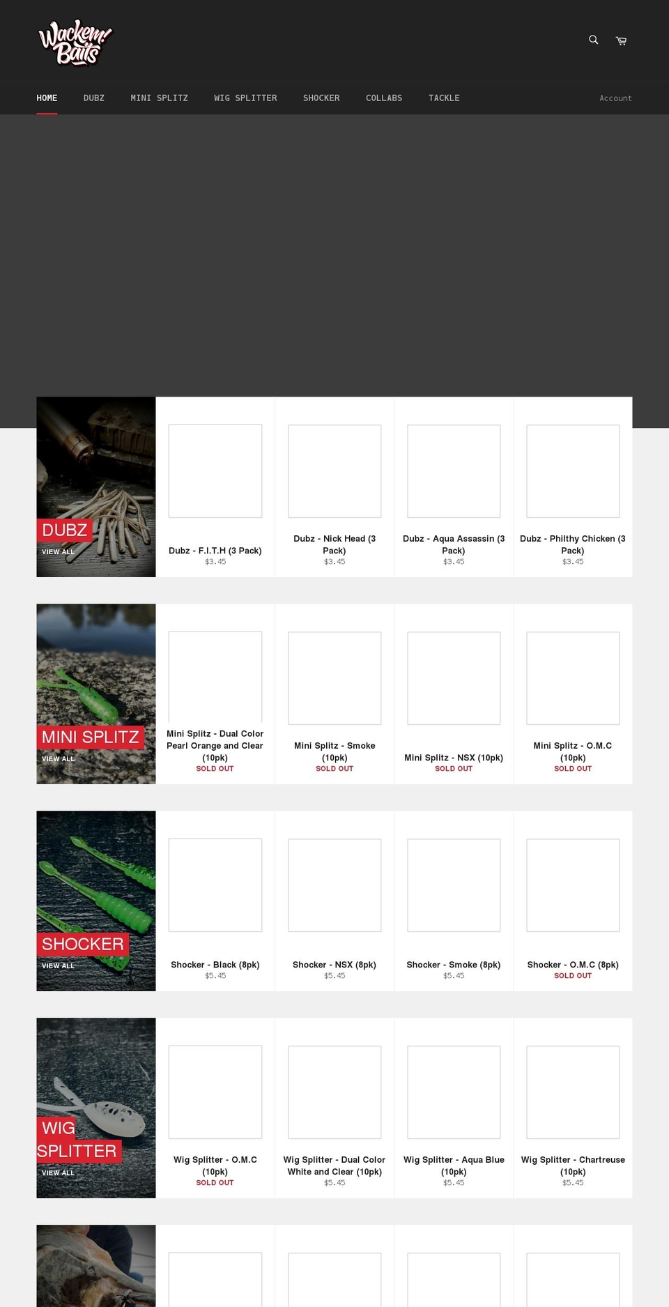 wackembaits.com shopify website screenshot