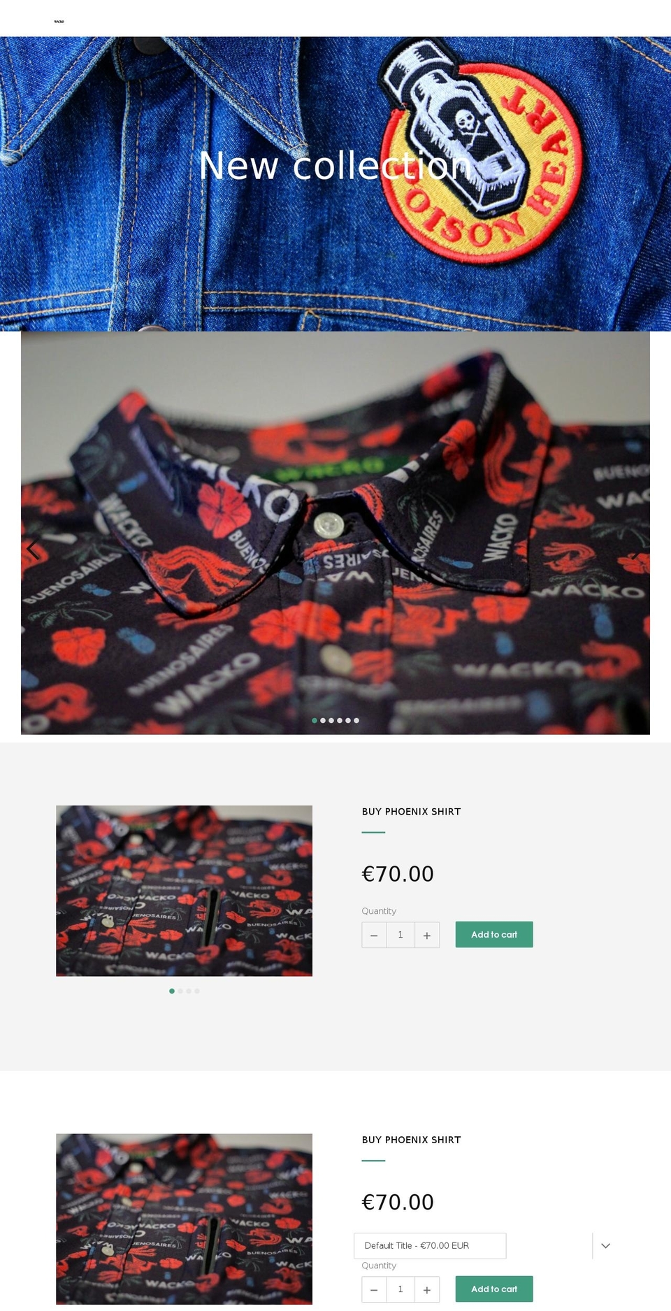 wackostore.com shopify website screenshot