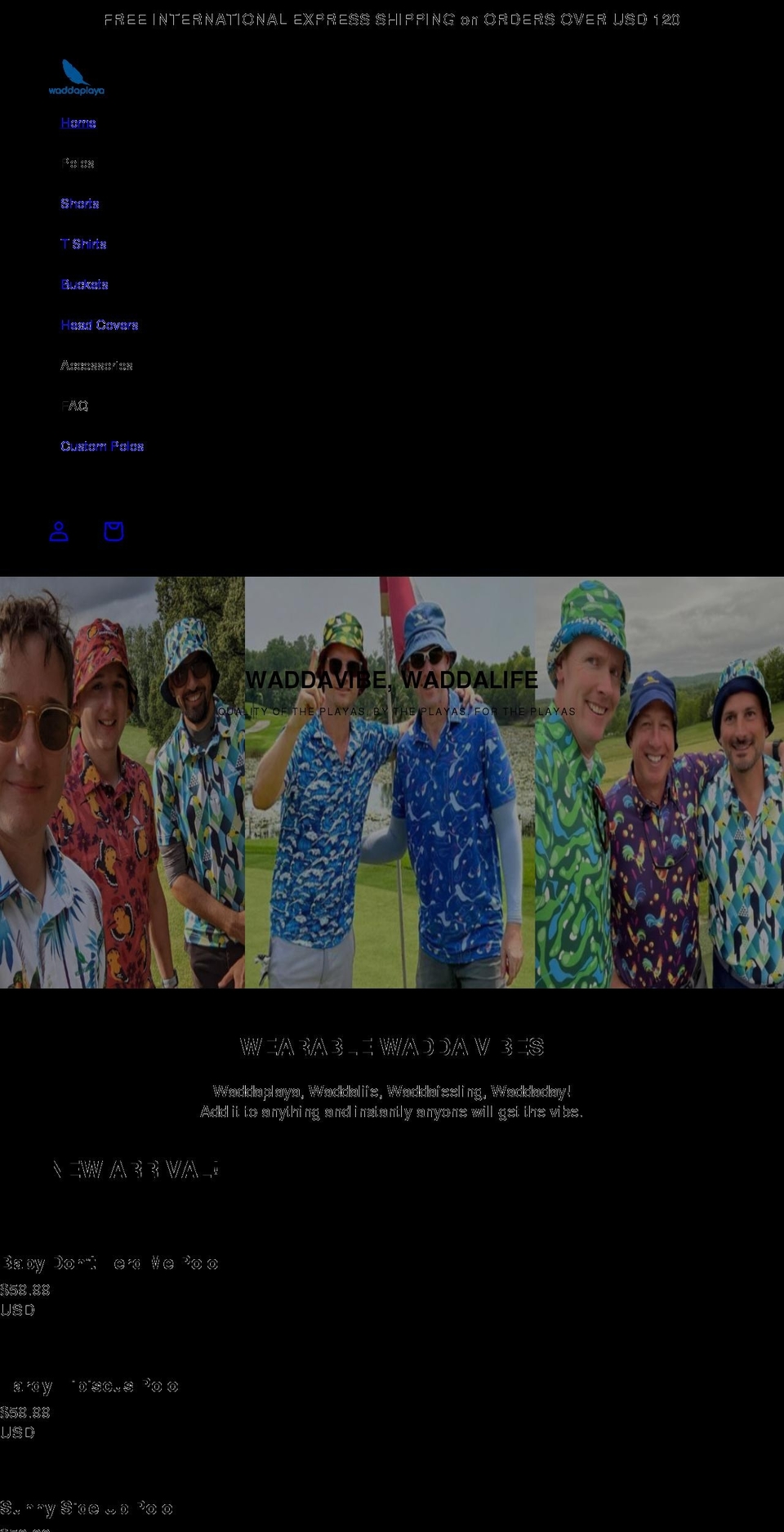 waddaplayagolf.com shopify website screenshot