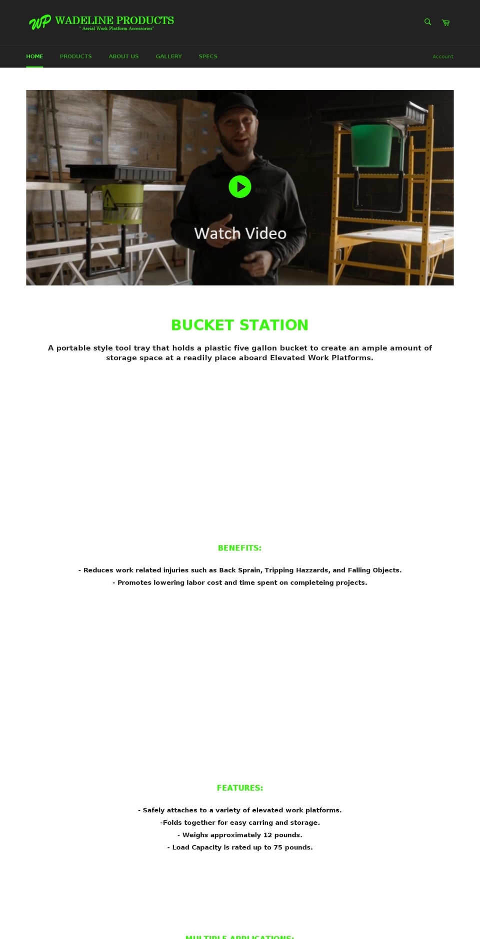 wadelineproducts.com shopify website screenshot