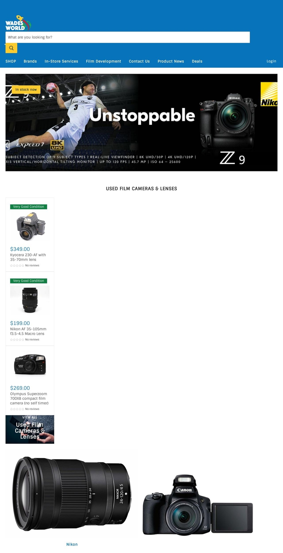 wadesworld.com.au shopify website screenshot