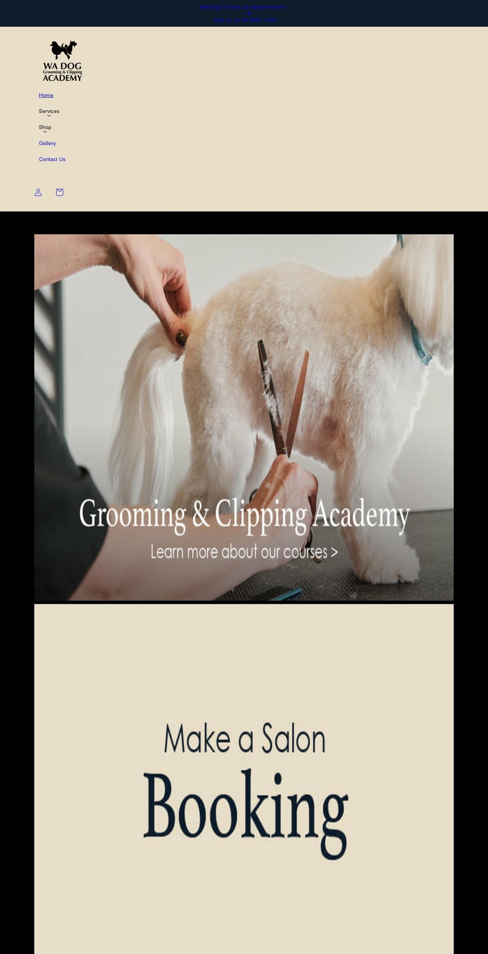 wadoggrooming.com.au shopify website screenshot