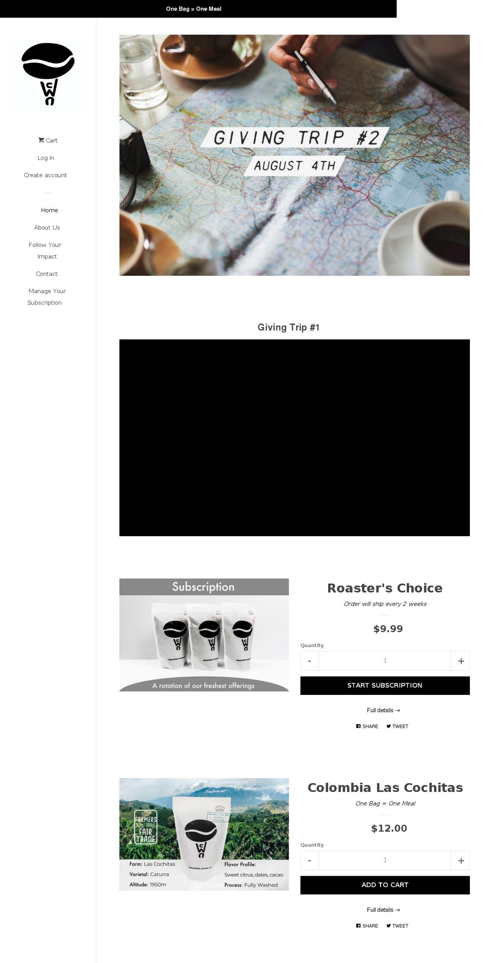 wadstromcoffeeco.com shopify website screenshot