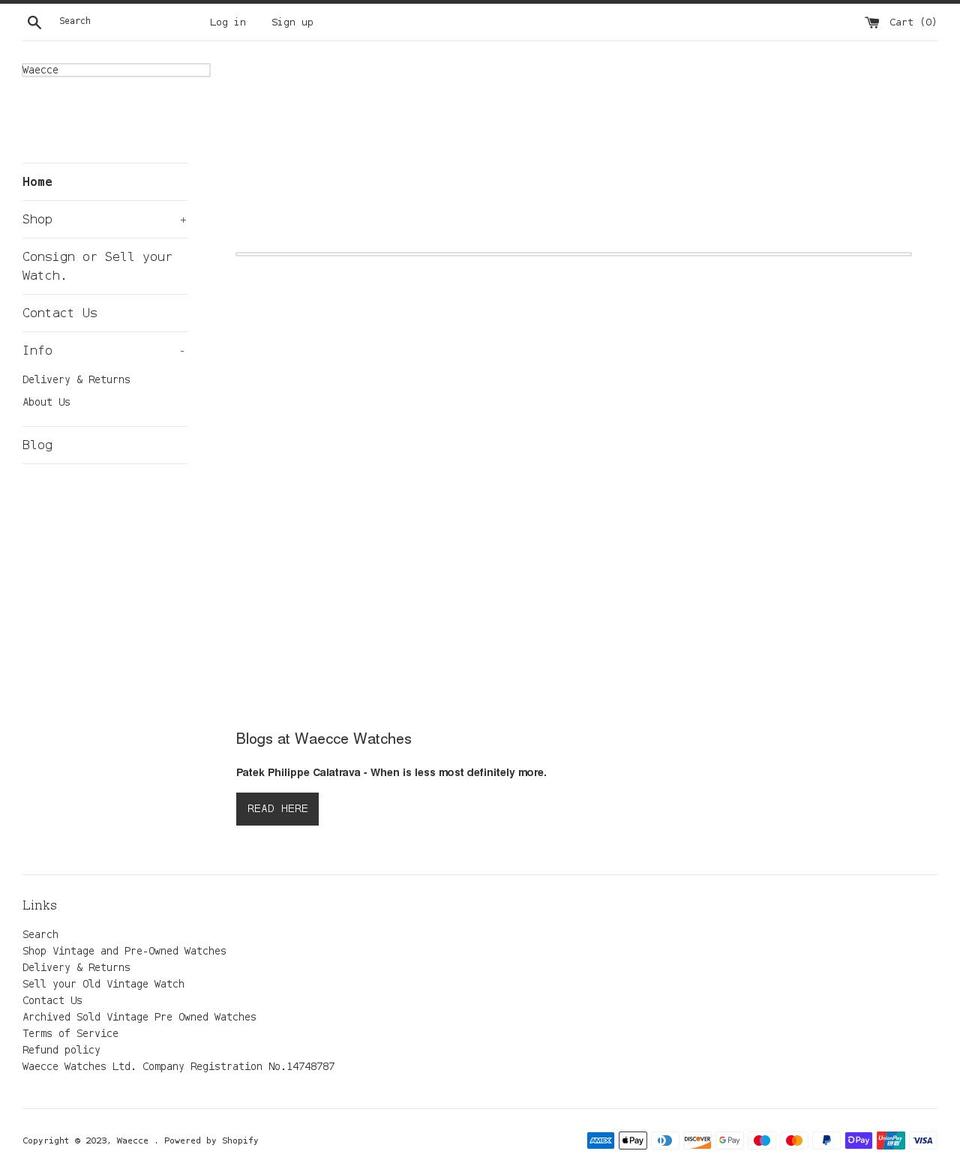 waecce.com shopify website screenshot