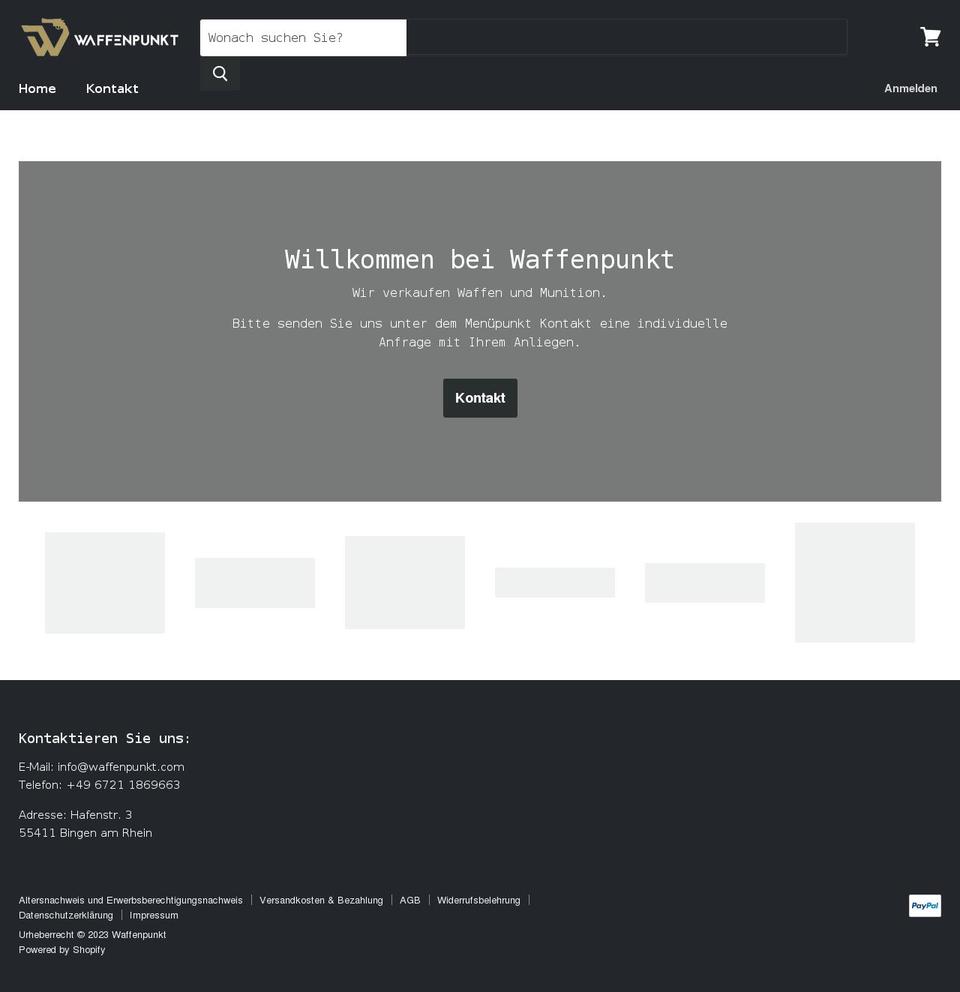 waffenpunkt.com shopify website screenshot
