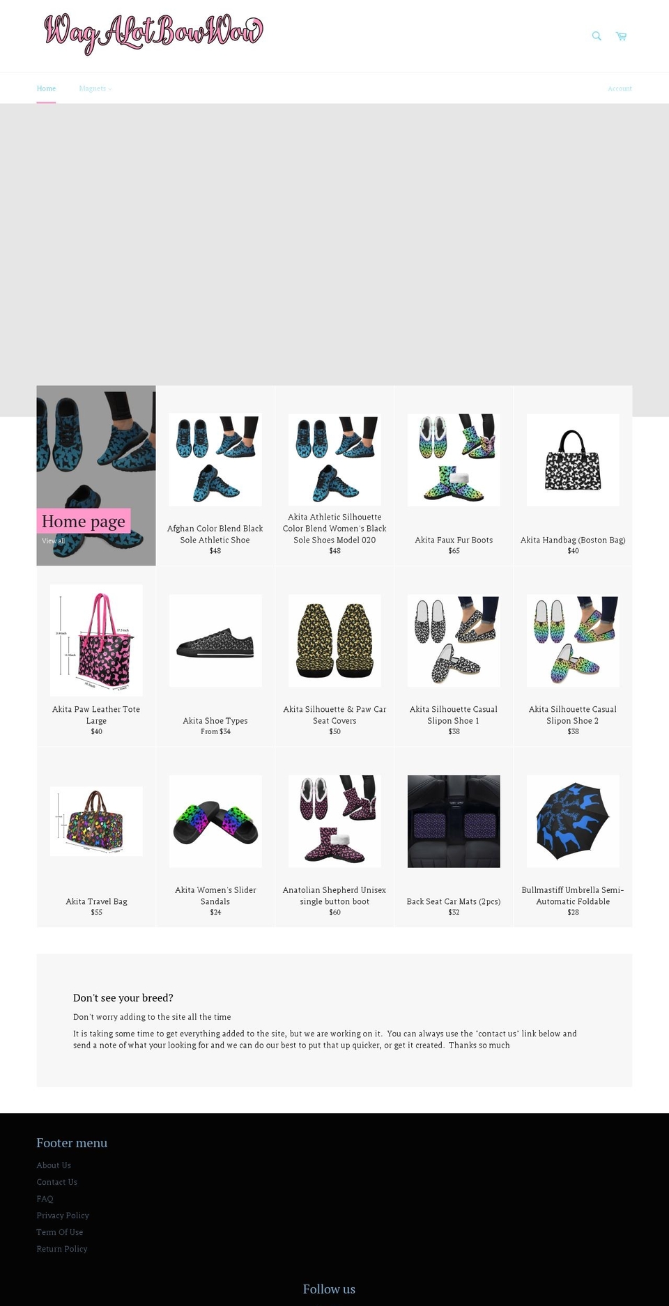 wagalotbowwow.myshopify.com shopify website screenshot