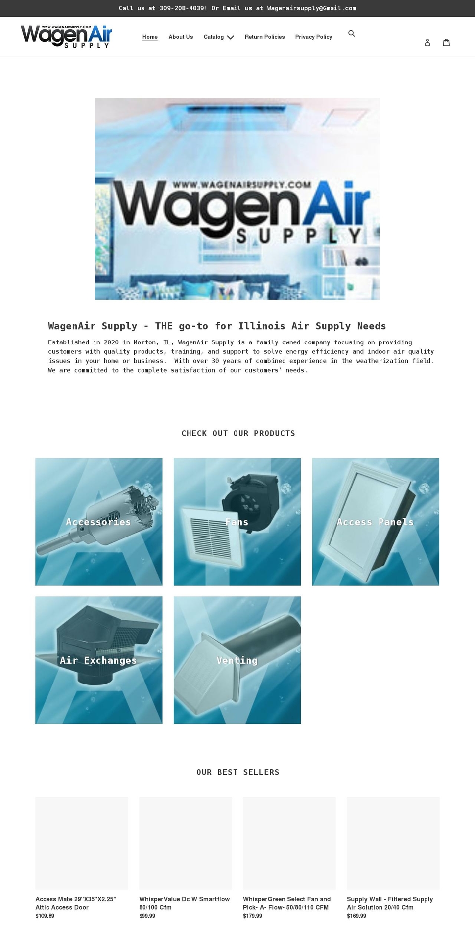 wagenairsupply.com shopify website screenshot