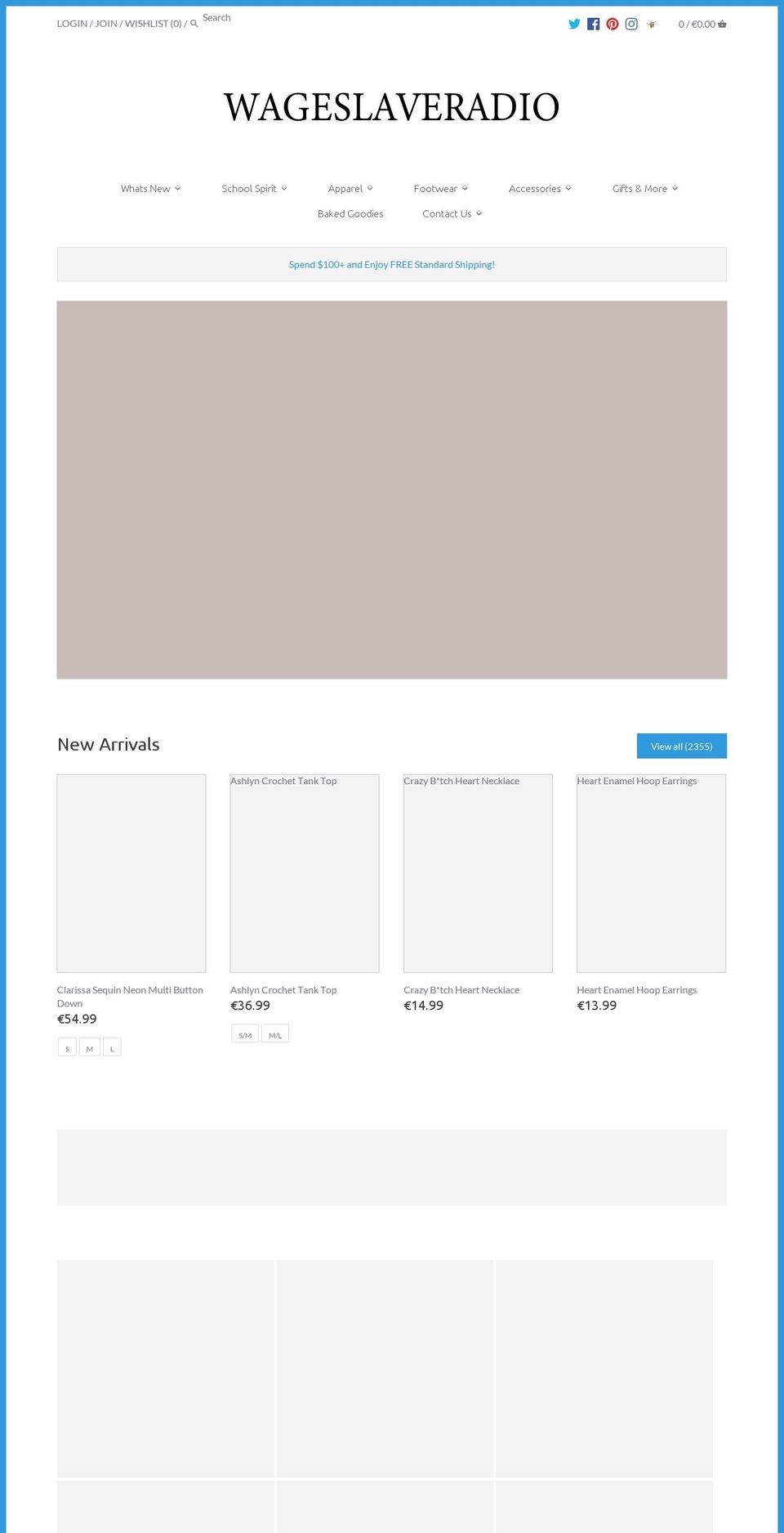 wageslaveradio.com shopify website screenshot