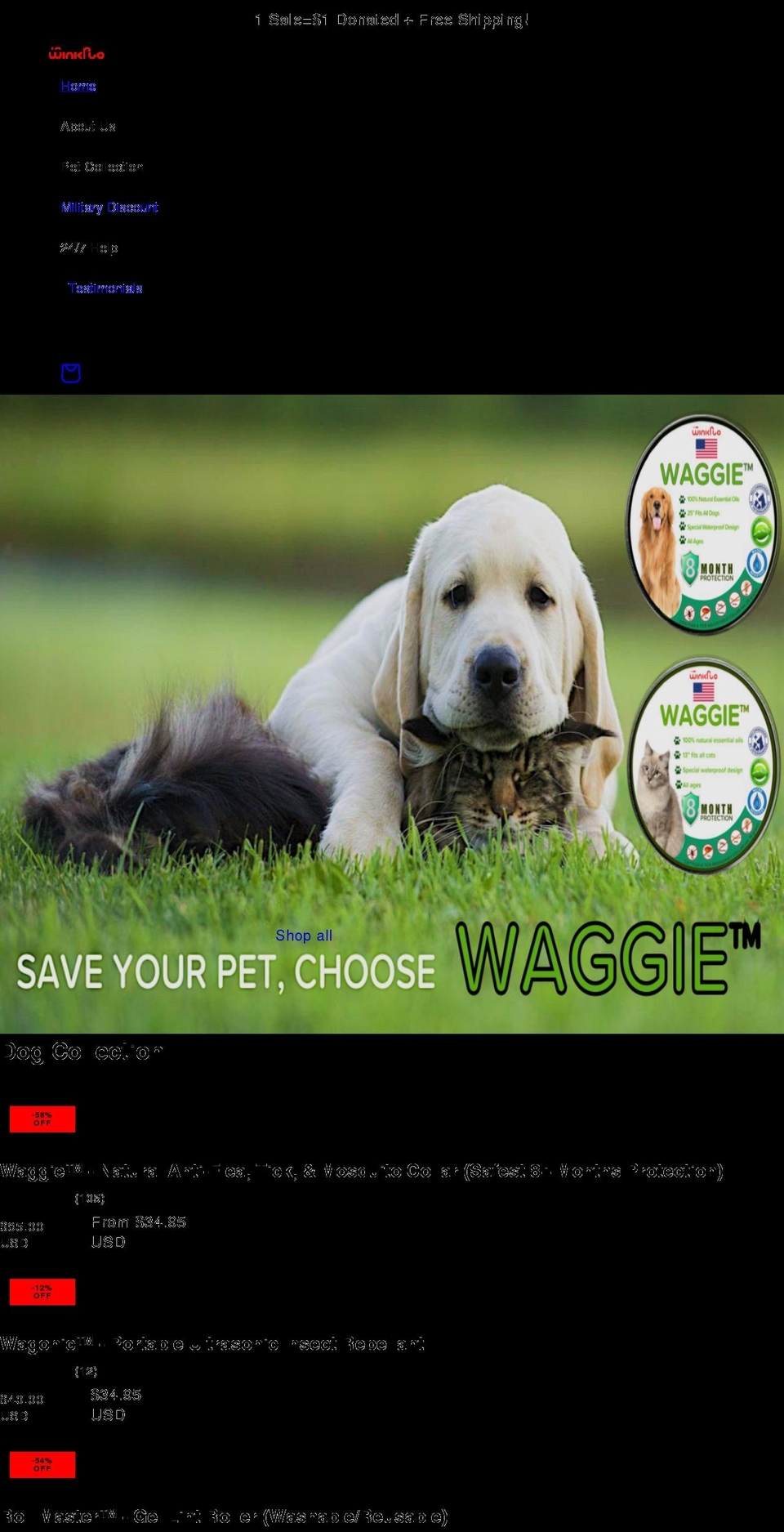theme-export-Winkflo Shopify theme site example waggieusa.com
