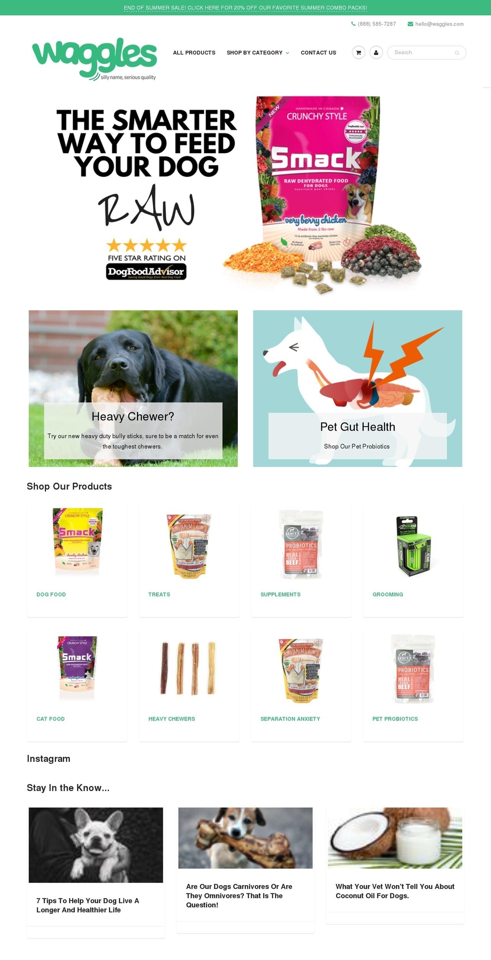 waggles.com shopify website screenshot
