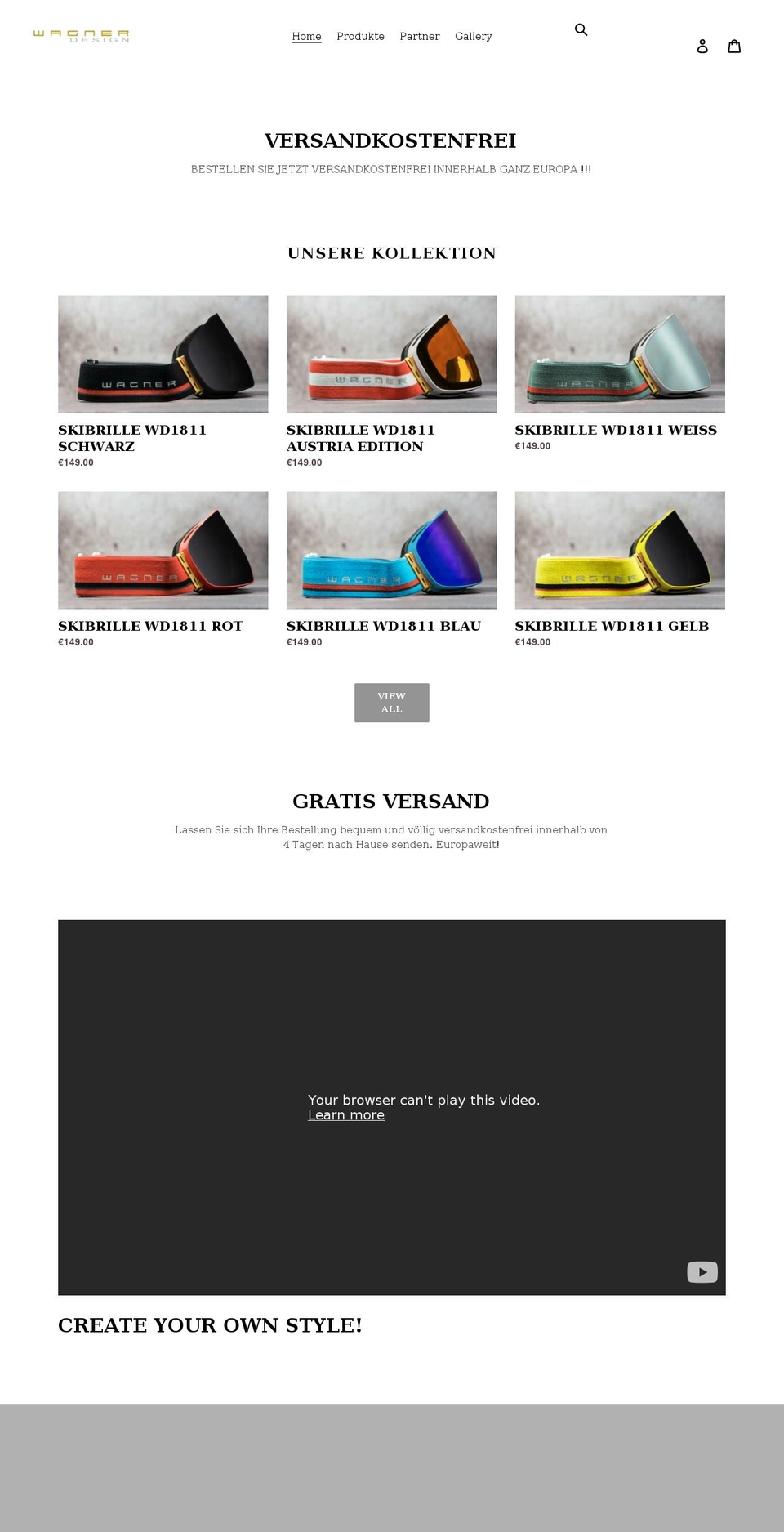 wagnerdesign.at shopify website screenshot