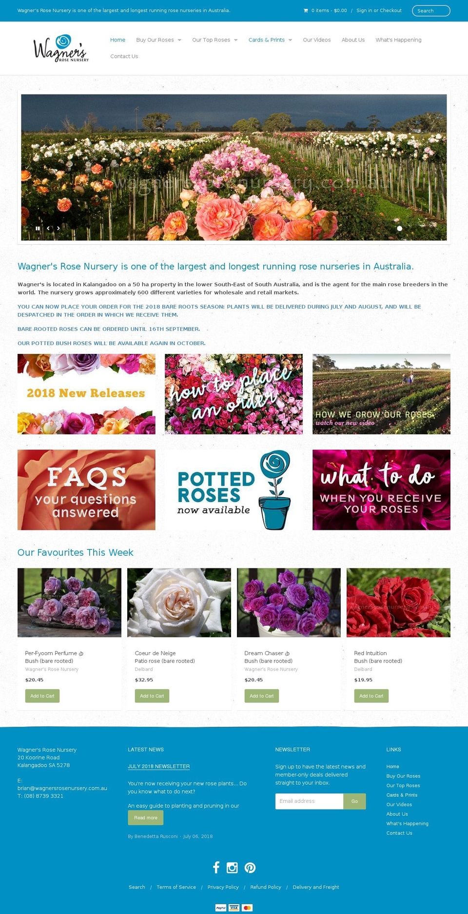 wagnersrosenursery.com.au shopify website screenshot