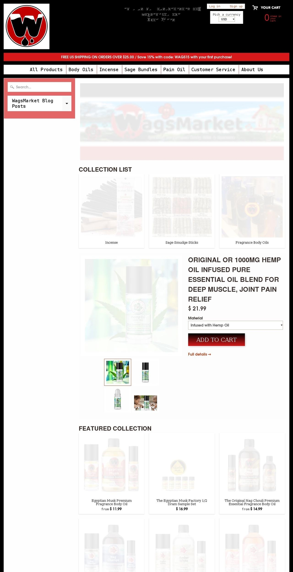 wagsmarket.com shopify website screenshot