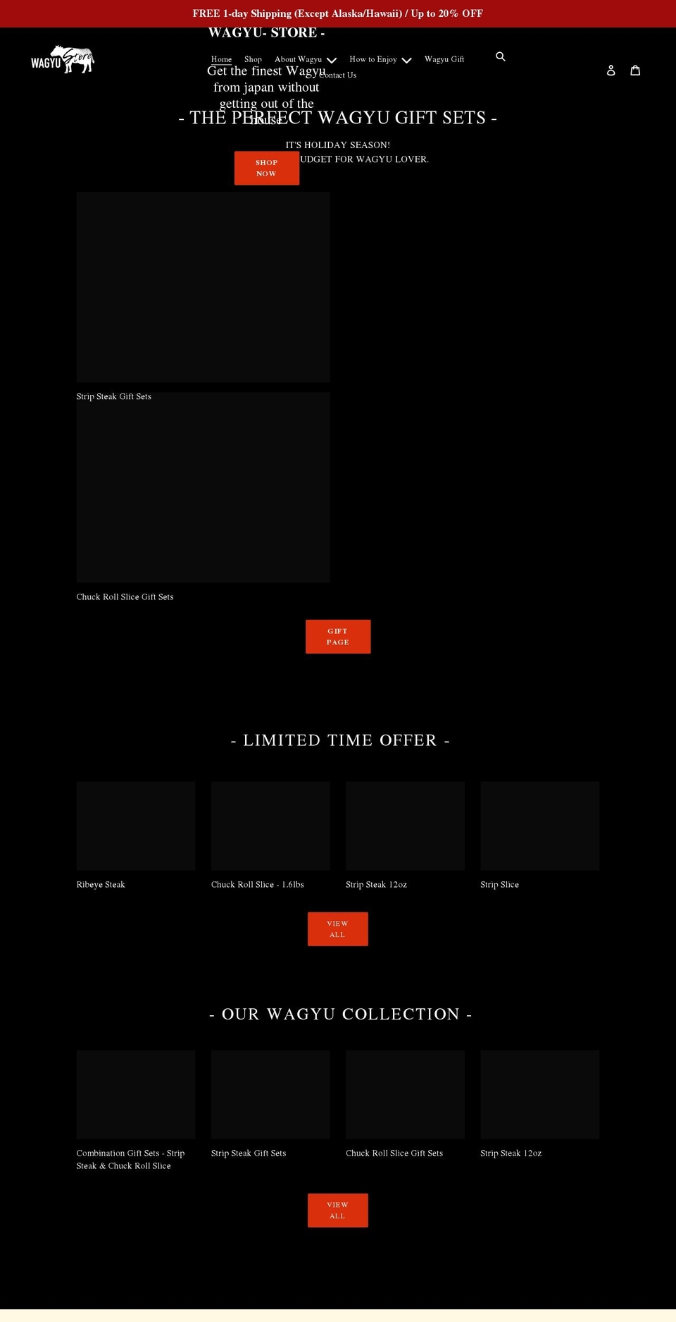 wagyu-store.com shopify website screenshot