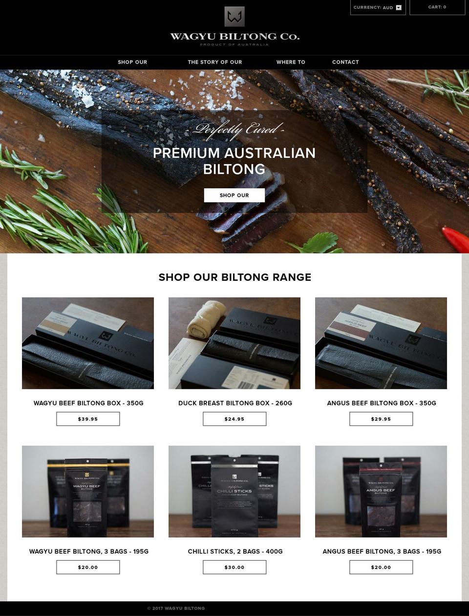 wagyubiltong.com shopify website screenshot