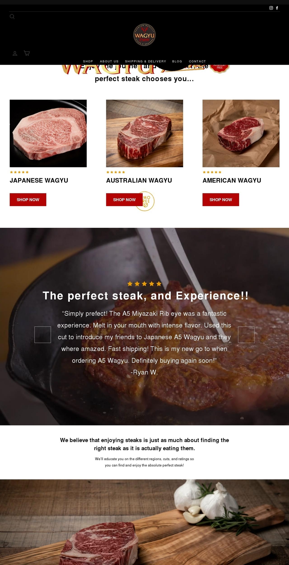 wagyuprime.com shopify website screenshot