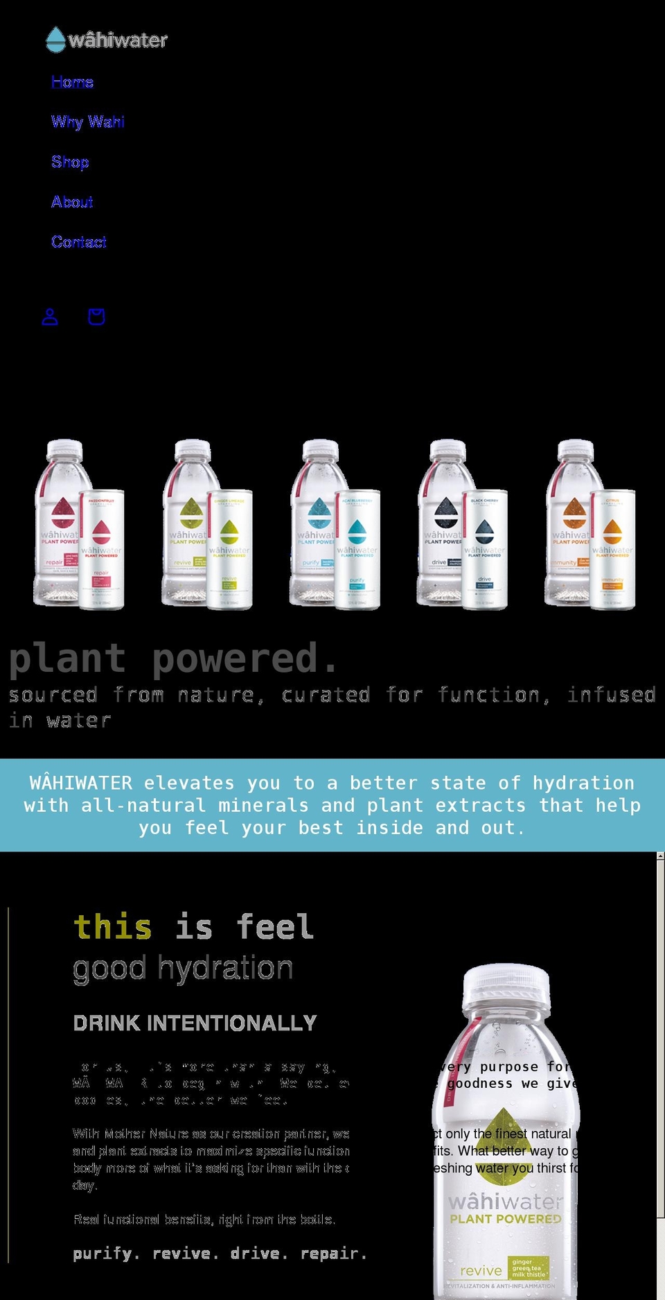 wahiwater.com shopify website screenshot
