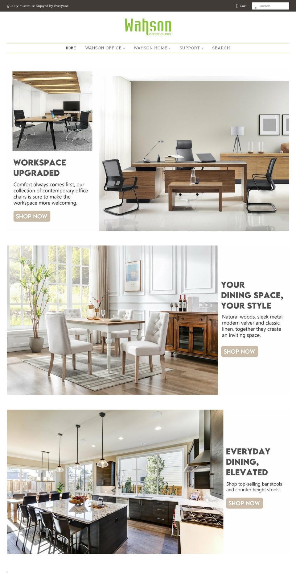 wahsonfurniture.com shopify website screenshot