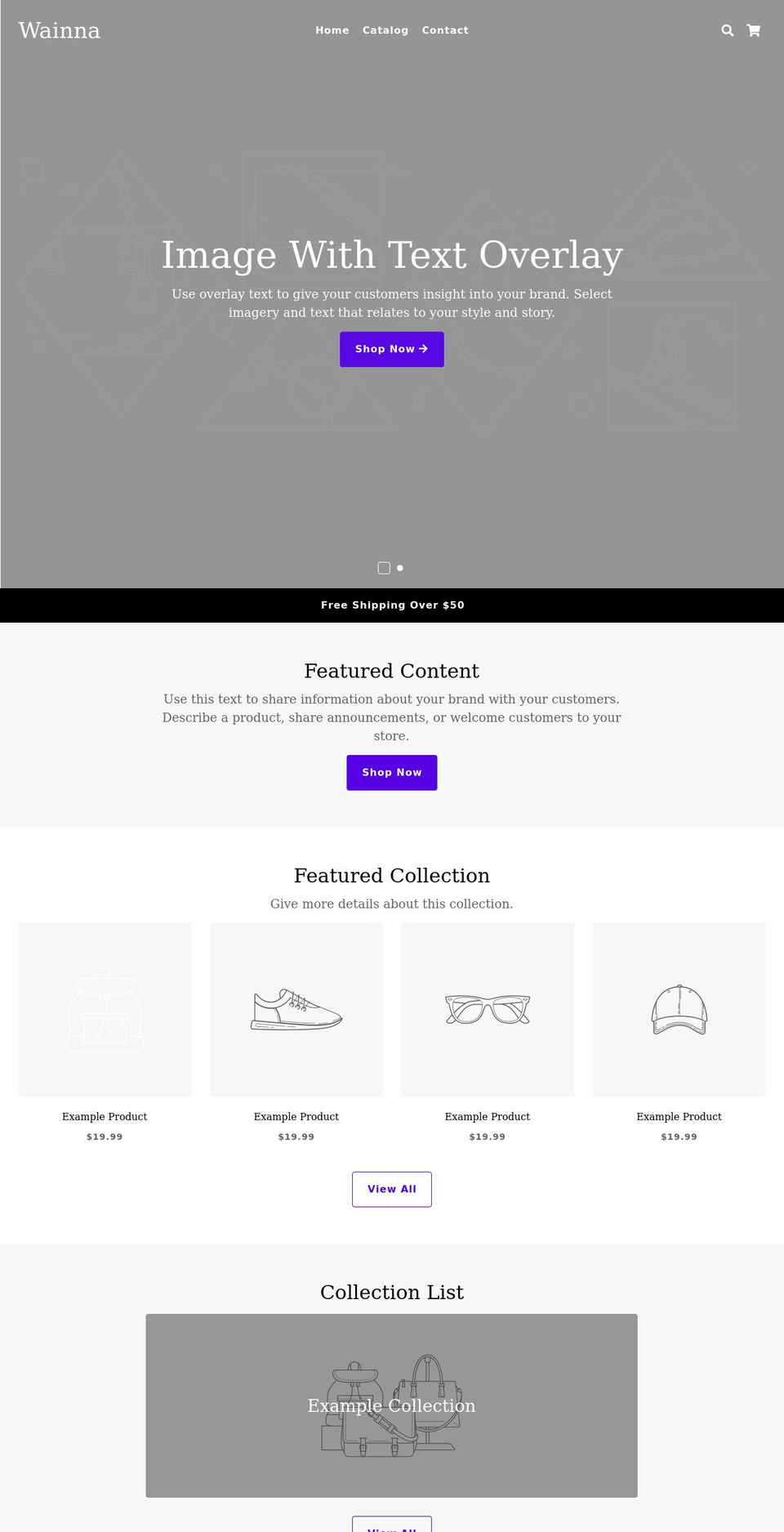 wainna.com shopify website screenshot