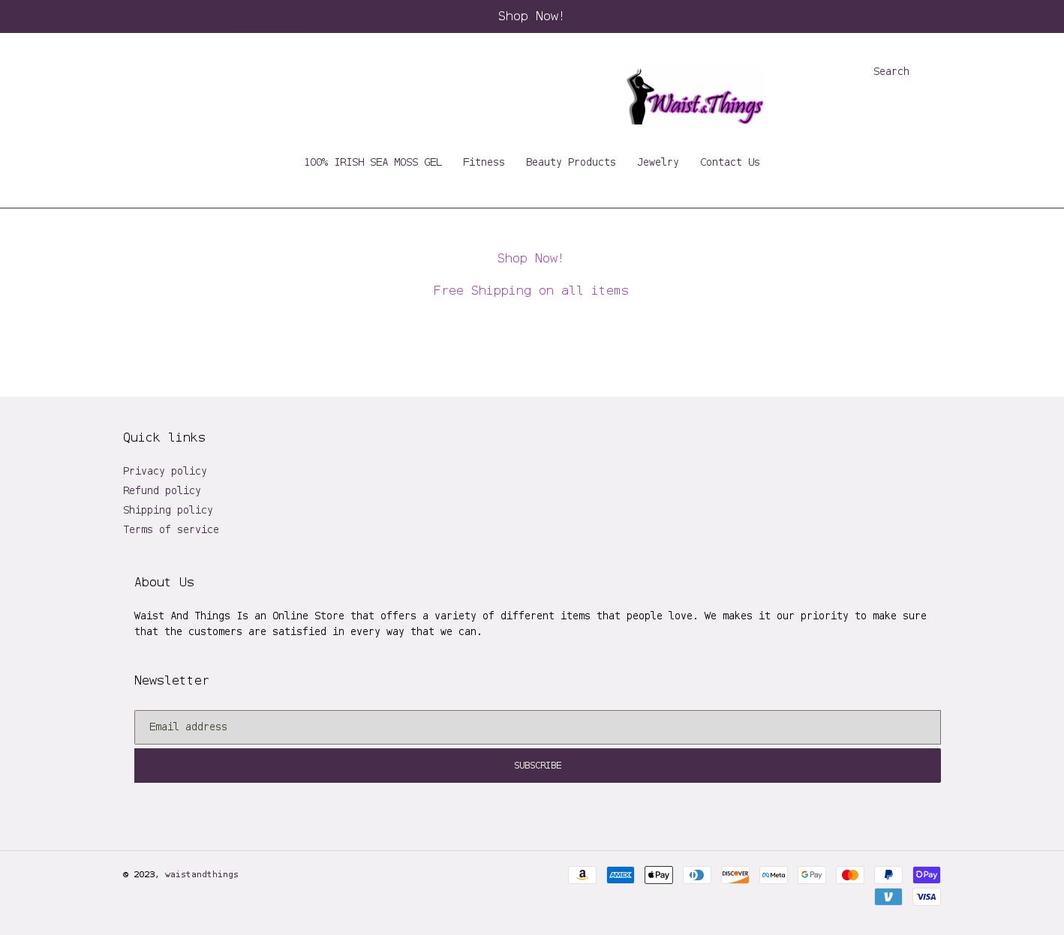 waistandthings.com shopify website screenshot