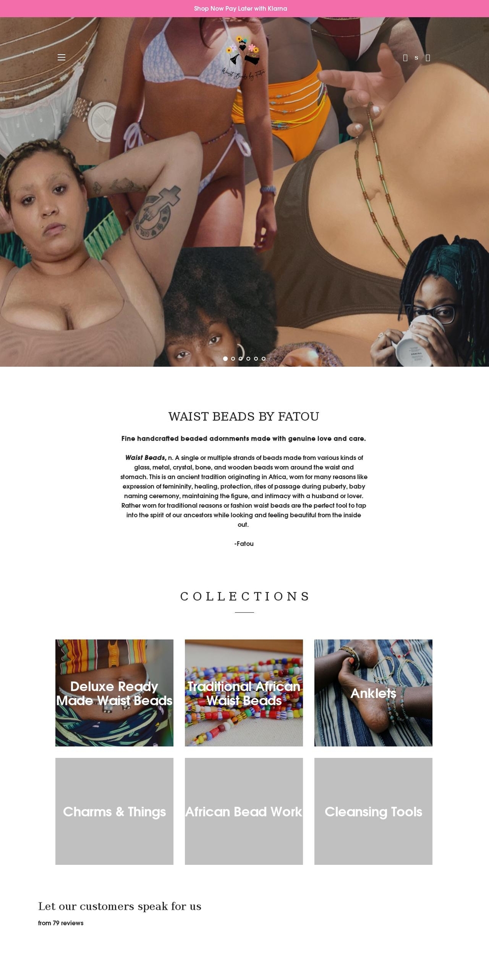 waistbeadsbyfatou.com shopify website screenshot