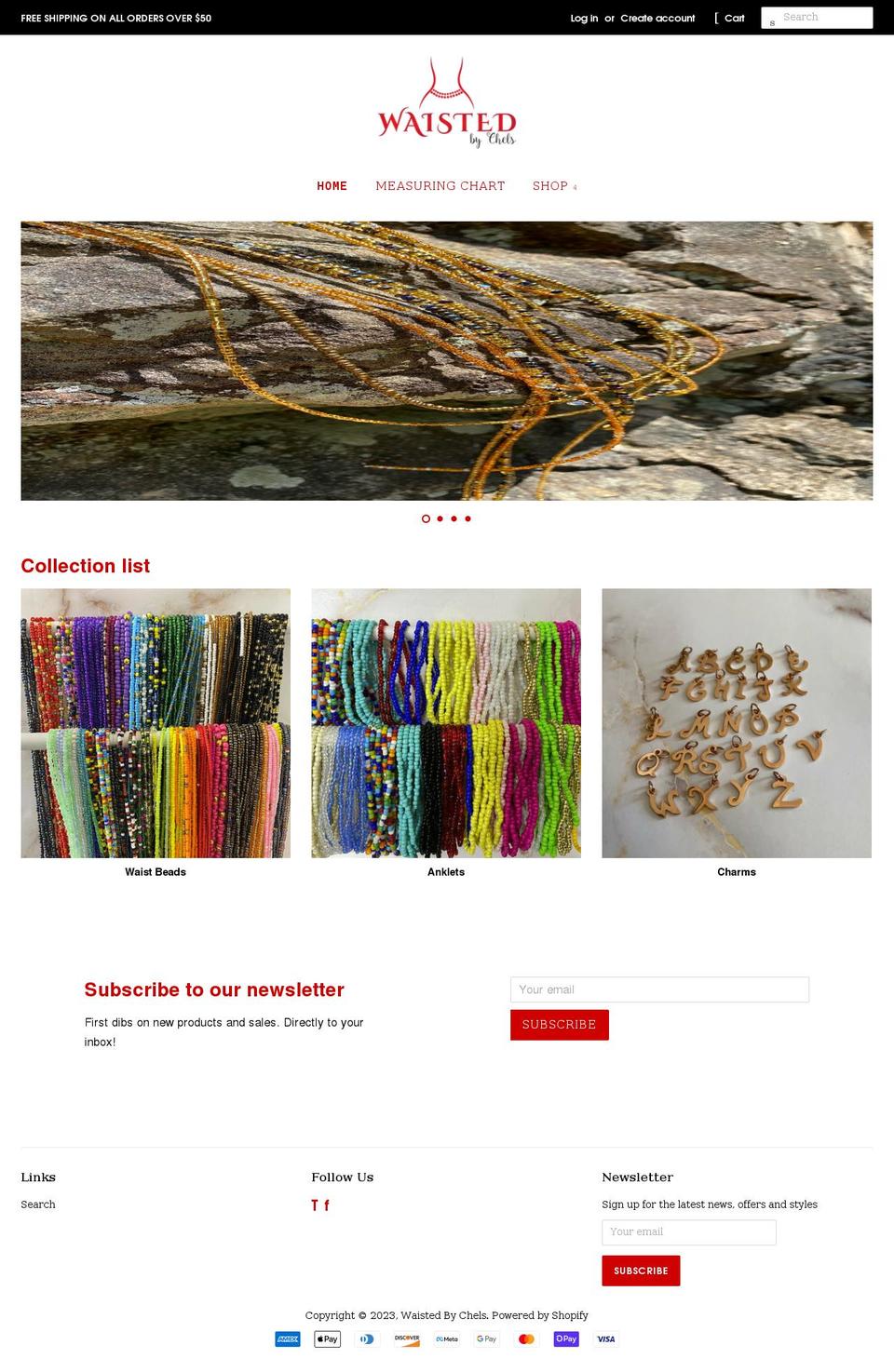 waistedbychels.com shopify website screenshot