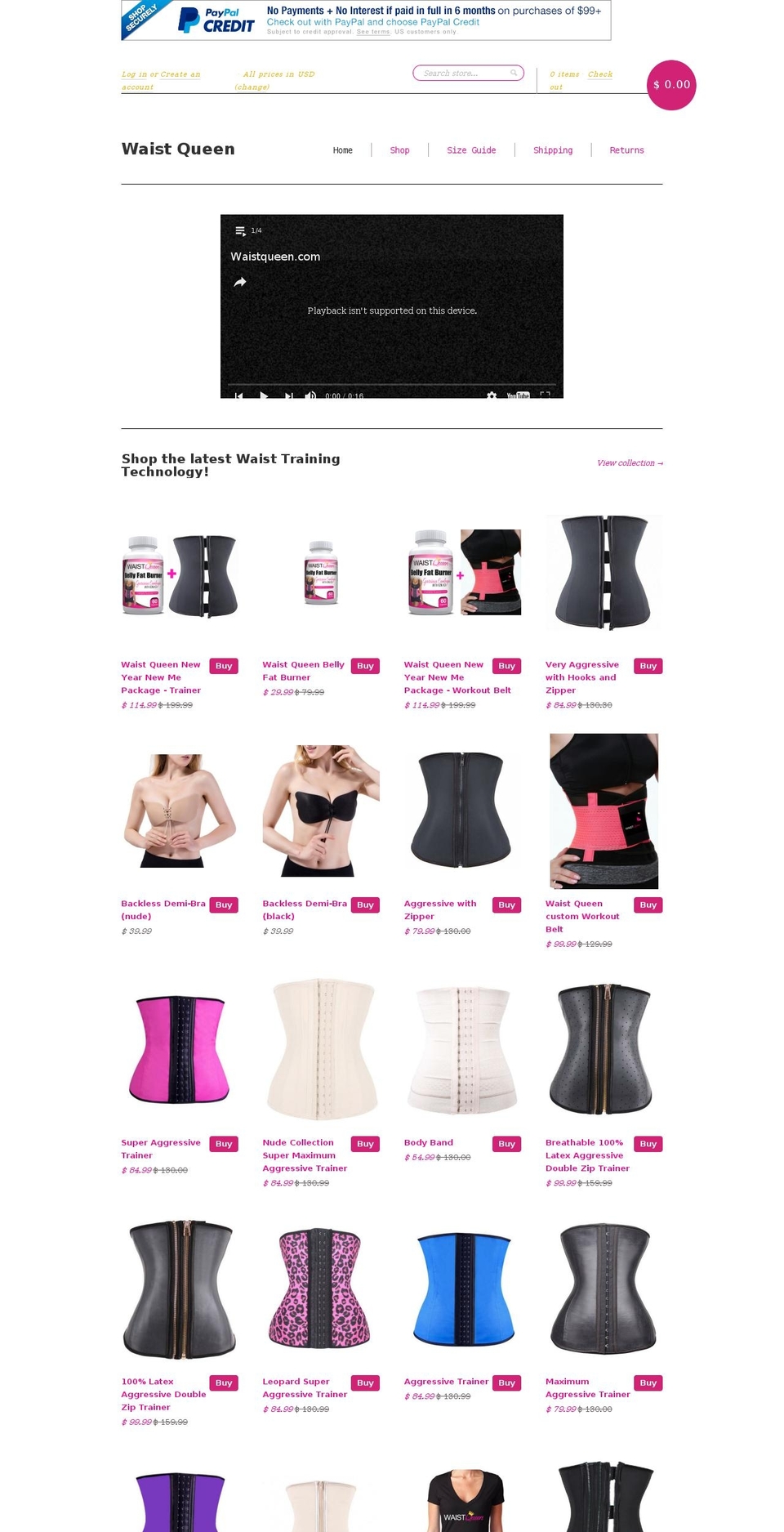 waistqueen.com shopify website screenshot