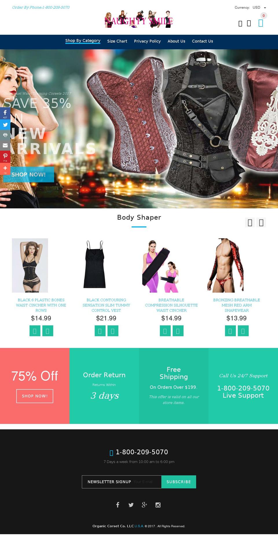 yourstore-v1-4-8 Shopify theme site example waistreducingcorset.net