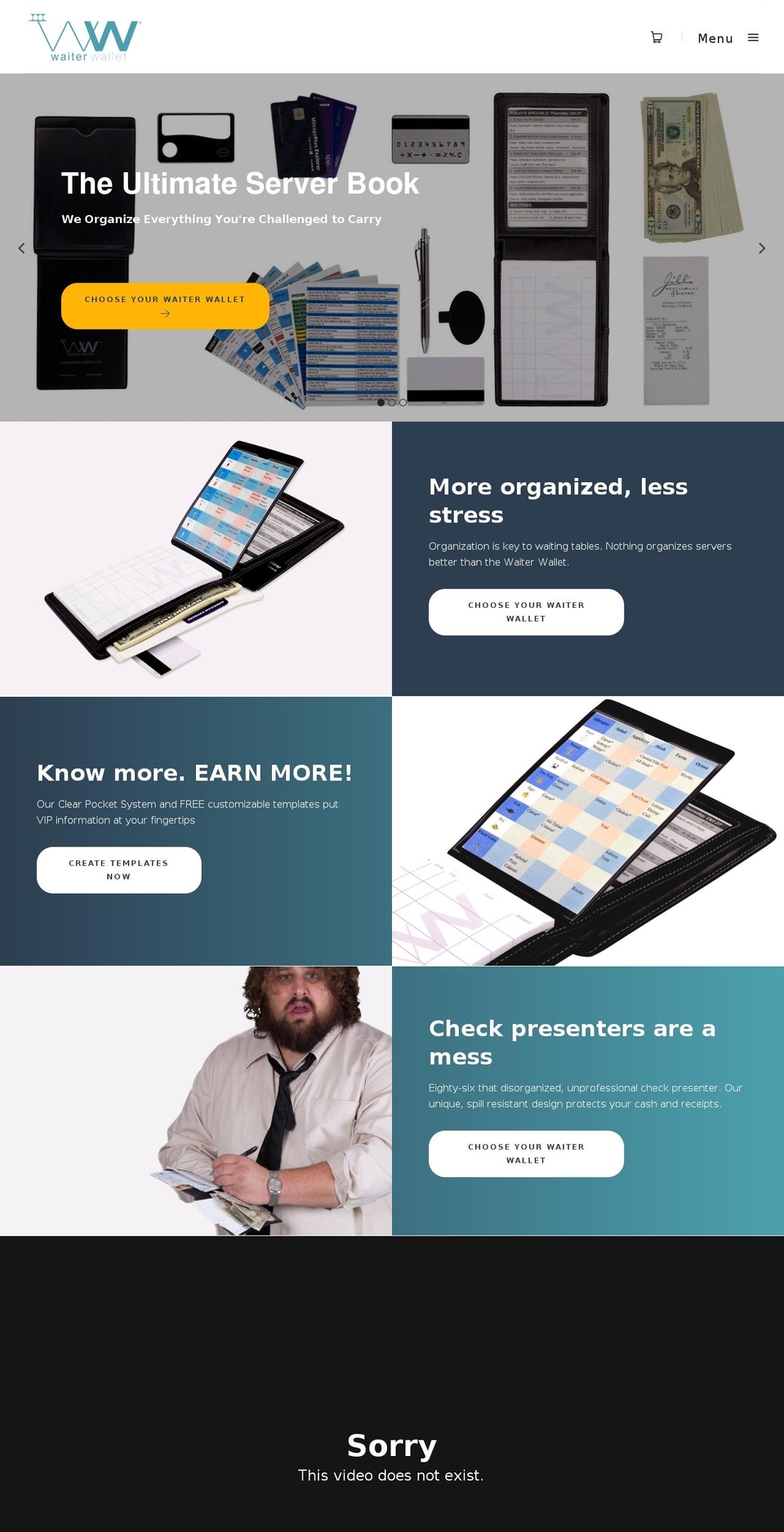 waiterwallets.com shopify website screenshot