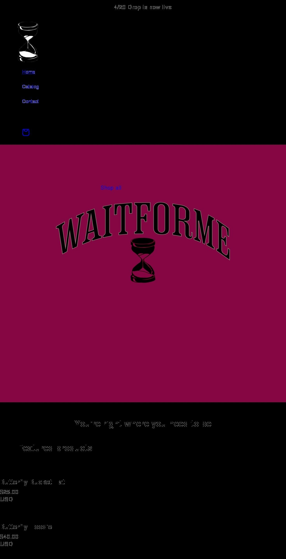 waitforme.us shopify website screenshot