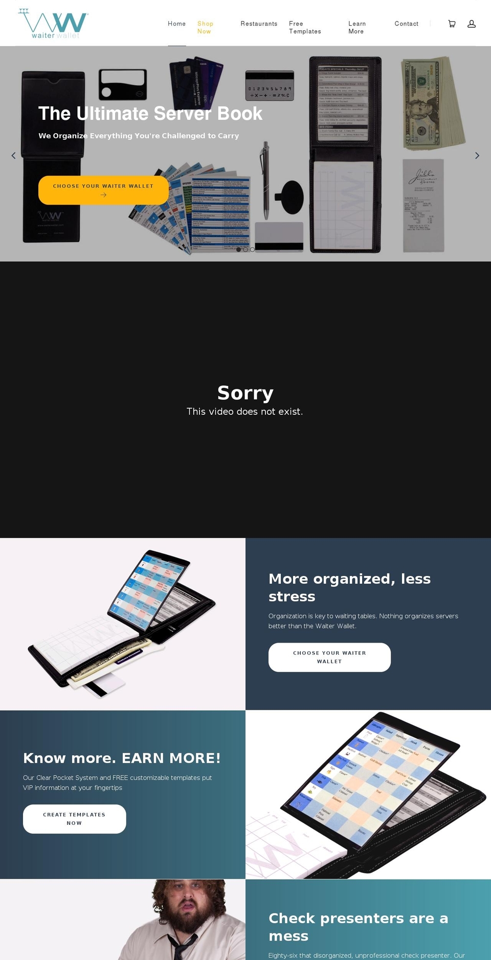 waitresswallet.com shopify website screenshot